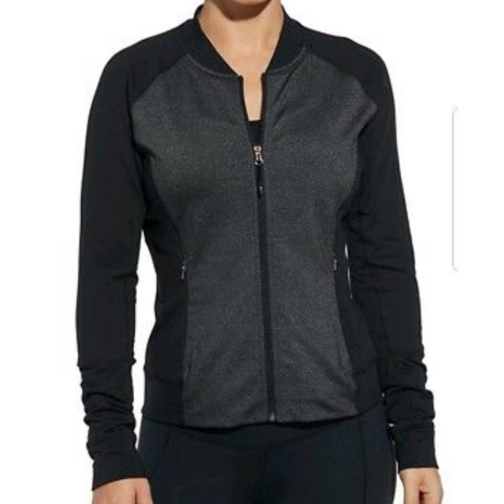 Xs black and gray Calia zip up jacket NWT